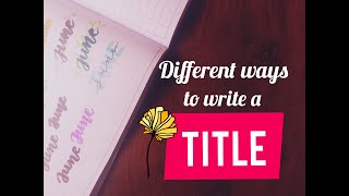 Different ways to design a Title