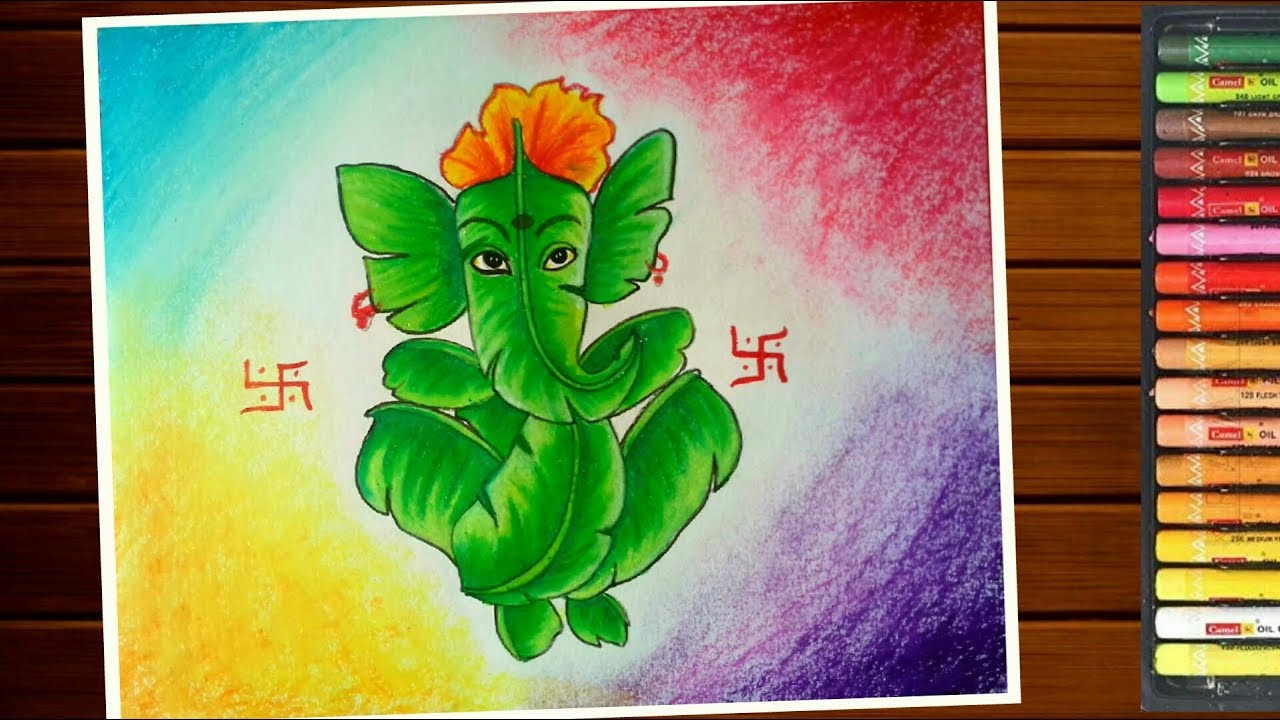 GANPATI DRAWING EASY ||HOW TO DRAW LEAF GANESH STEP BY STEP | - YouTube