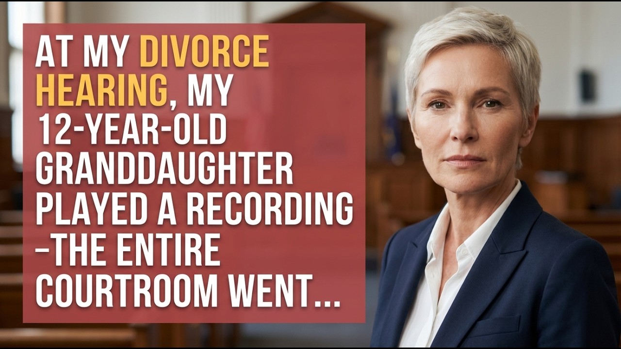 At my divorce hearing, my 12-year-old granddaughter played a recording — The entire courtroom wen...