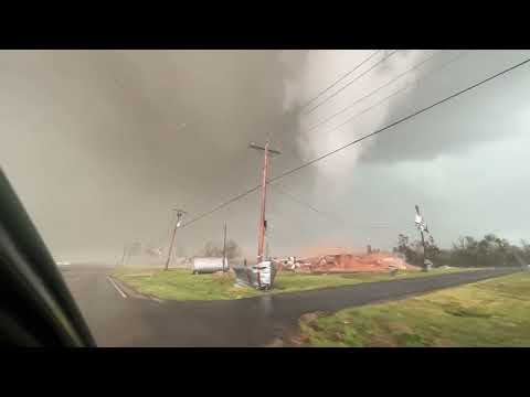 POWERFUL TORNADO intercepted in Cole, Oklahoma in Dominator Fore