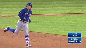TEX@OAK: Rua hammers a two-run shot to center