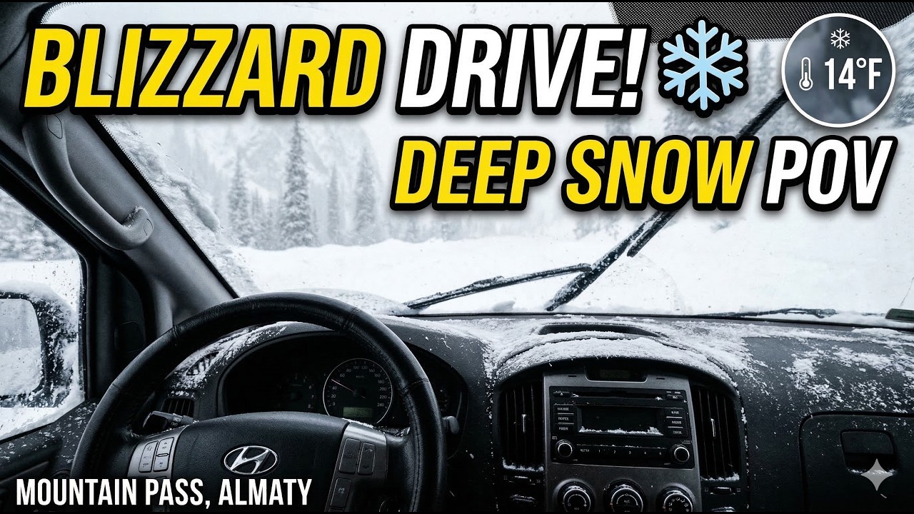 Driving in a BLIZZARD! ❄️ Heavy Snow POV (Hyundai H1)