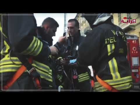 حريق ضخم في إيطاليا