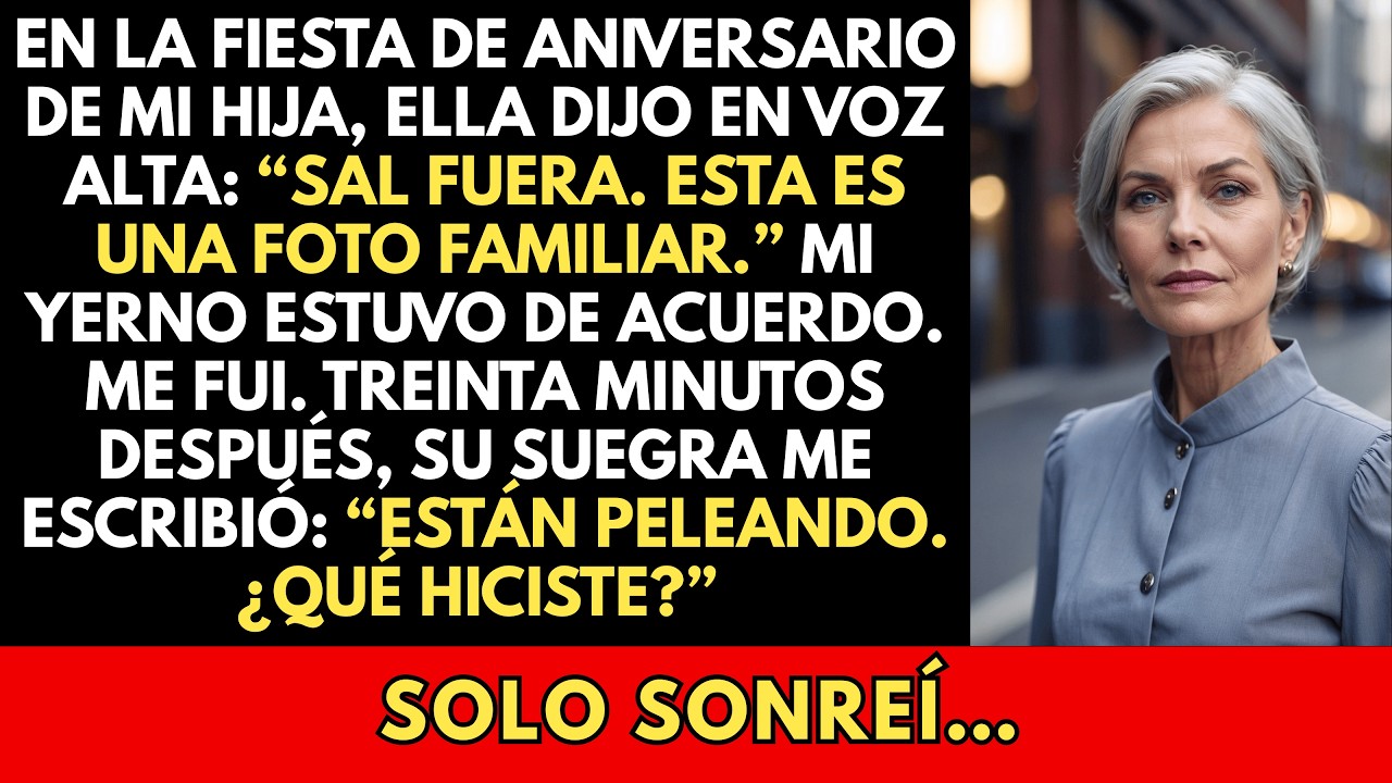 En una fiesta, mi hija dijo en voz alta: “¿Podrías salir? Esta es una foto familiar” Así que yo…