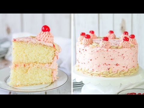 almond-cake-with-cherry-buttercream