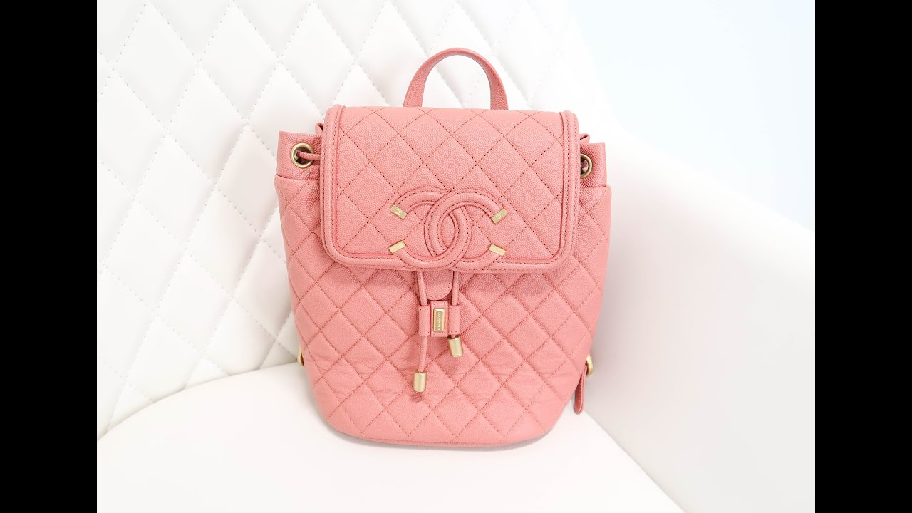 Authentic Chanel Caviar Pink Filigree Backpack