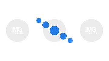 Blue dots spinning around central circle loading animation