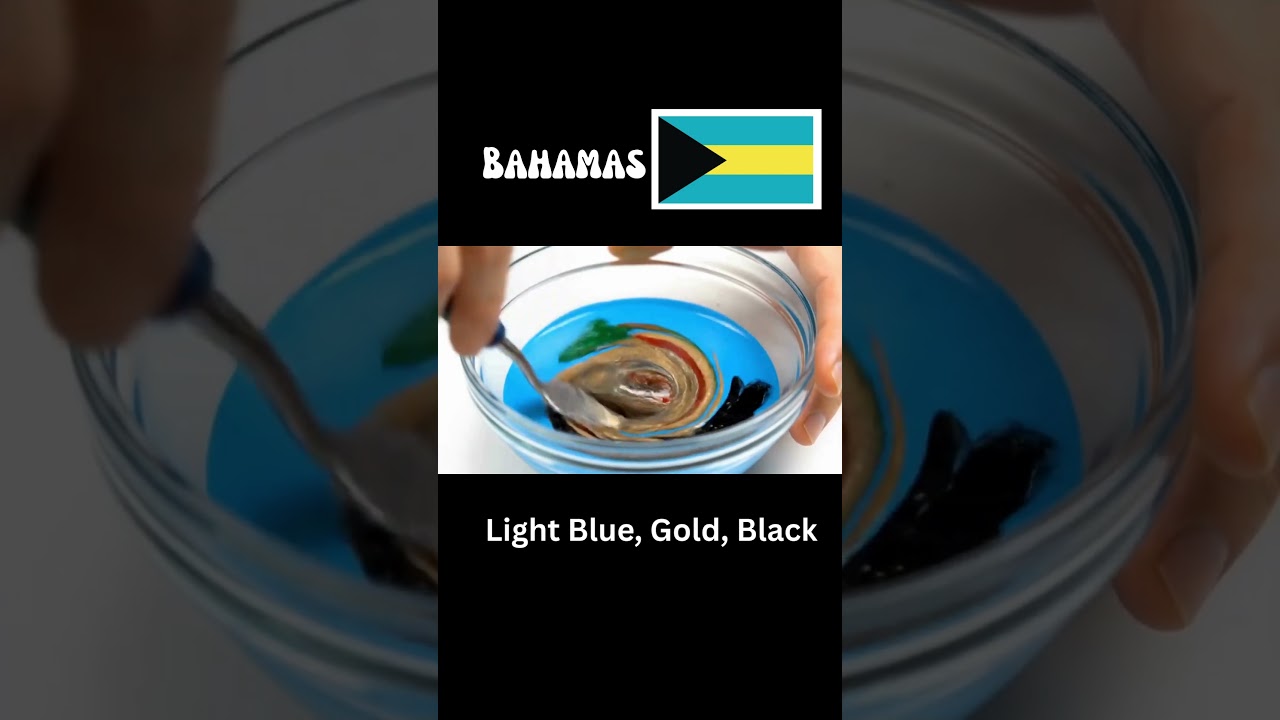 Bahamas Flag Colors Mix | Final Color Result 🎨🇧🇸