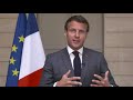 Emmanuel Macron, President of France address during the High Level Welcome to WHA73