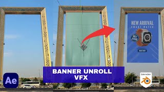 How to Create a Realistic Banner Unroll VFX in Blender &amp; After Effect