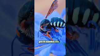 Silent Pollinator - A Wasp Sustaining Life in Bloom #shorts #nature #science