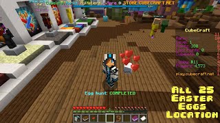 Minecraft Events : All 25 Easter Eggs Location In play.cubecraft.net (2020)