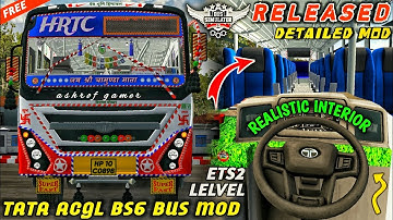 New TATA ACGL BS6 HRTC BUS MOD For Bussid🤩New Bus Mod |Bussid New Mod #bussidmod