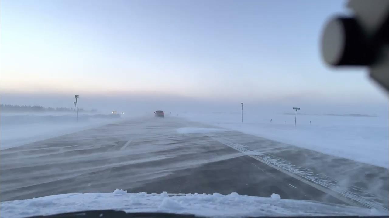 Extreme Winter Weather Drive From Minot, North Dakota to Berthold