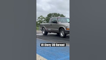 Burnout! 408 SBC Powered Chevy S10 breaking in a set of new Hoosier Slicks #s10 #burnout