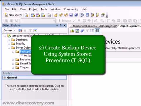 SQL Server 2005 - Create Backup Device