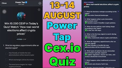 Cex.IO Quiz Answers Today 13 & 14 August | Cex.io Daily Quiz | Cex io daily combo | Cex.io daily 