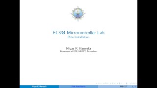 MBCET, Trivandrum, Dept. of ECE, Microcontroller Lab - Ride Installation