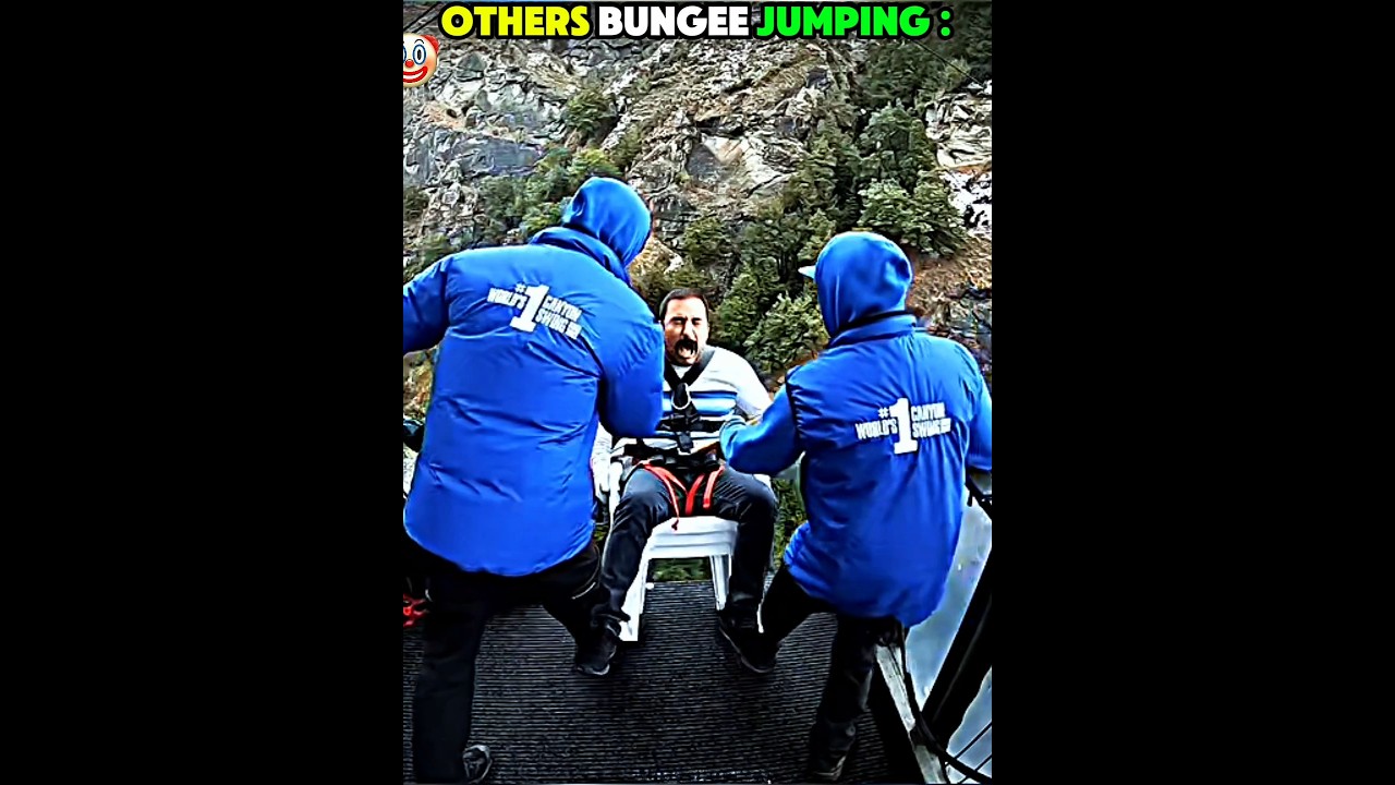 Normal Bungee Jumping vs Master of Bungee Jumping ☠️  #edit #trollface #troll #usa #trending #bungee