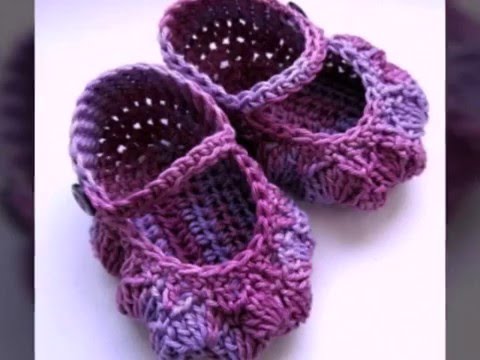 Zapatos tejidos para bebe recien nacido - YouTube