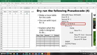 Pseudocode Trace Fibonacci