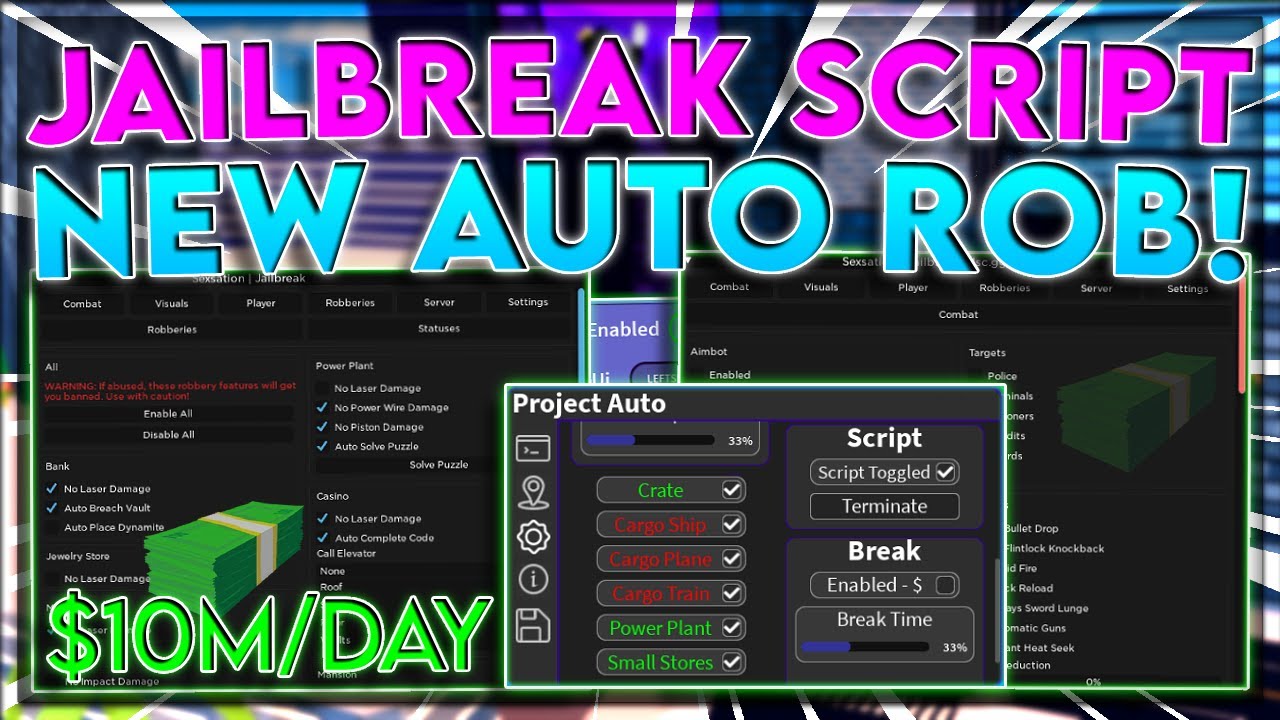 NEW!] Jailbreak Script / GUI Hack, Auto Rob