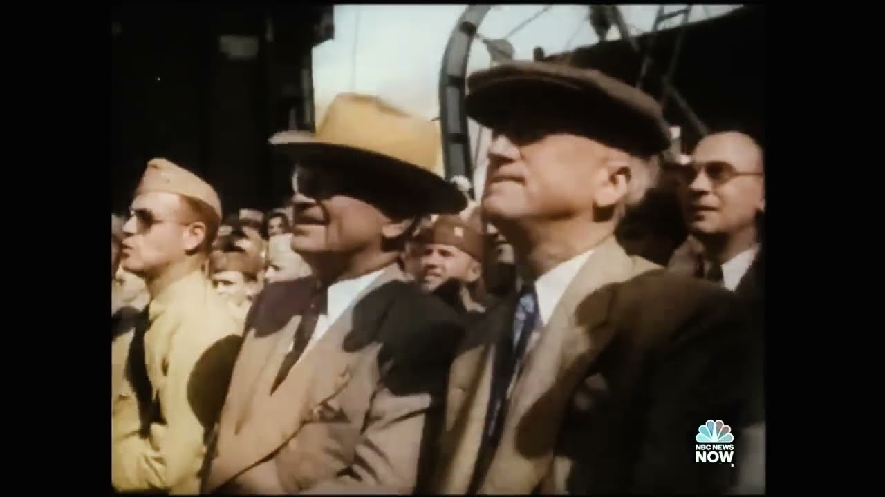 President Harry S. Truman watching some boxing before the Yalta Conference - 1945 Colorized