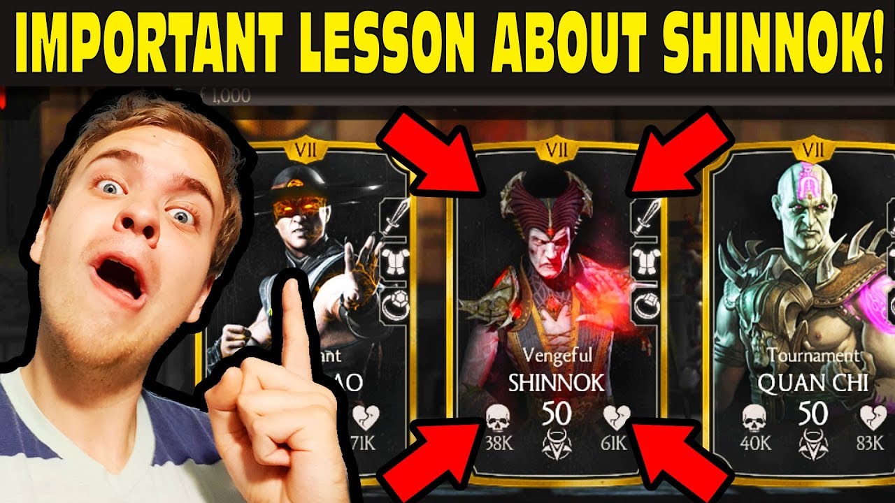 MKX Mobile 1.14. AMAZING VENGEFUL SHINNOK TEAM. Best Netherrealm Challenge Pack Team!