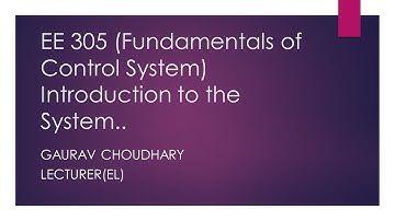 EE 305, Introduction to the System, Gaurav Choudhary