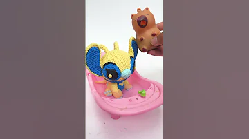 Capybara Stitch With A Colorful Bathtub Unboxing Stitch Lilo Toy Collection ASMR Shortvideo 