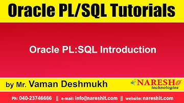 Oracle PL/SQL Tutorials | Oracle PL:SQL Introduction | by Mr.Vaman Deshmukh