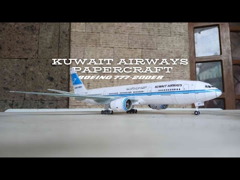 航空機・ヘリコプター Kuwait Airways Boeing 777-200ER 1/200 Boeing 777-200ER | Kuwait Airways (2014 Livery) | Paper Replika