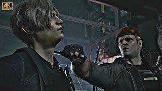 Leon Vs Krauser Knife Fight Full Cutscene - Resident Evil 4 Remake 4K 60Fps