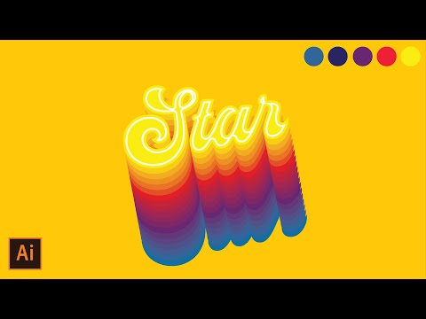 RAINBOW Text Effect Illustrator Tutorial