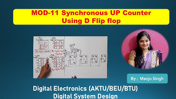 MOD 11 Synchronous Up counter using D flip flop | MOD 11 counter | Synchronous Counter Using D FF