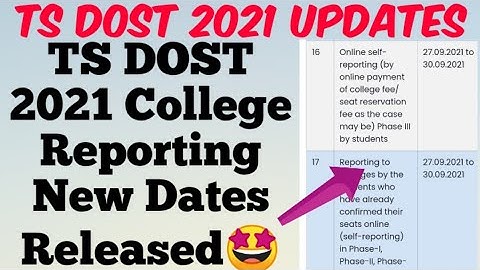 TS DOST 2021 College Reporting New Dates Released 🤩//Documents required for College Reporting