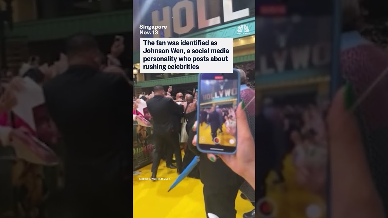 Fan rushes Ariana Grande at 'Wicked: For Good' premiere