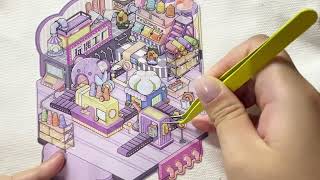 ASMR DIY Purple Sticker Factory | Relaxing Sticker Placement with Tiny Bears, Yarn & Gift Boxes screenshot 3