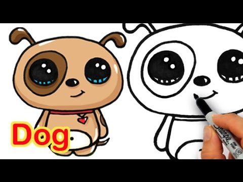 How to Draw a Dog - Simple and Cute - YouTube