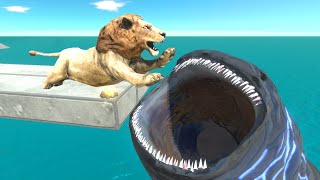 falling into the bloop's mouth - Animal Revolt Battle Simulator