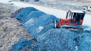Nice New Working!! Red Bulldozer Pushing Gravel And Soil Filling a Land With 25T Dump Trucks by Daily Bulldozer  34,435 views 2 weeks ago 44 minutes