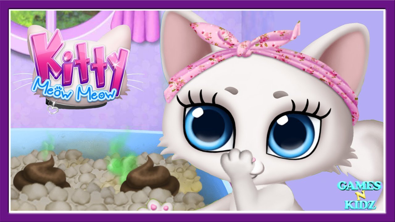 Fun Kitty Animals Care - Play Girls Kitten Dress Up, Toilet Bath Care ...