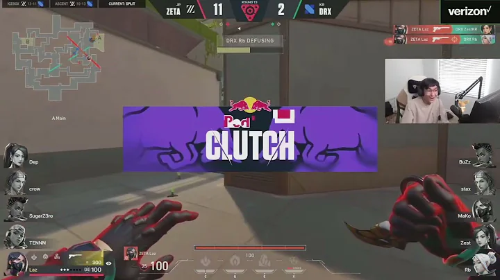 Sen TenZ reacts to ZETA Laz 1v2 insane clutch