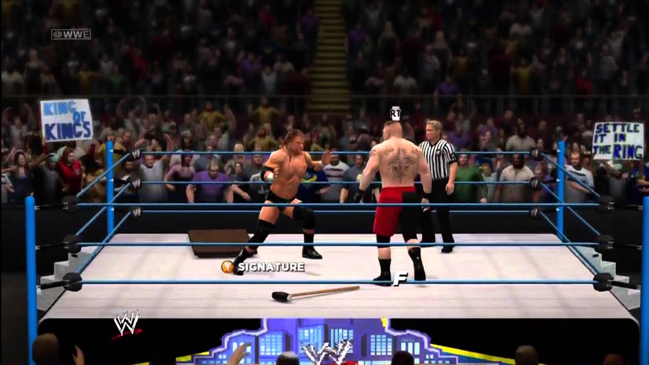 WWE '13 Wrestlemania 29 Simulation Triple H Vs. Brock Lesnar (No Holds Barred Match)
