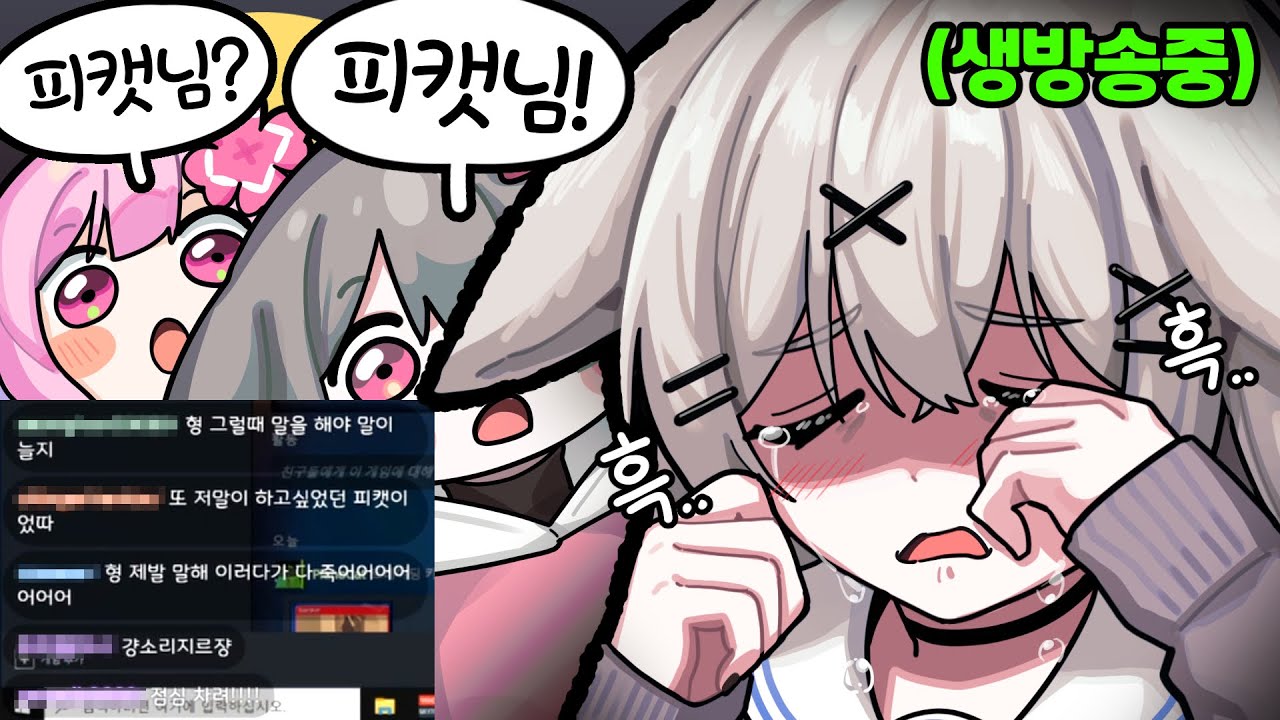 대기업 스트리머들과 합방 도중에 울었습니다..