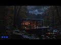 Gentle rainfall ambience creating a cozy relaxing sound environment