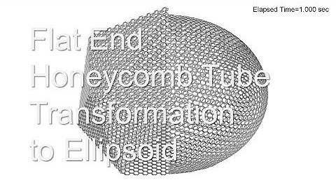 Flat End Honeycomb Tube Transformation to Ellipsoid #Covalent Organic Framework #Molecular Dynamics