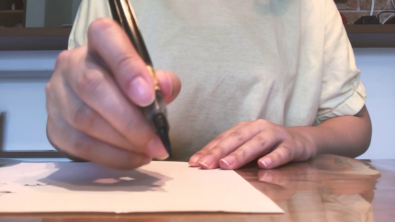 筆ペンの持ち方 正面から Youtube