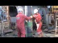 Power tong guys running casing tool on the oil  gas drilling rig  part 09