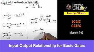 Class 12 Physics | Logic Gates | #9 Input-Output Relationship for Basic Gates| For JEE & NEET